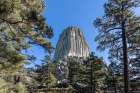 Devils Tower National Monument, a rare form of igneous rock, rises out of the Wyoming landscape. Art Print